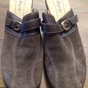 Women's Suede  Step In  Clog with Buckle